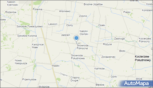 mapa Skowroda Północna, Skowroda Północna na mapie Targeo